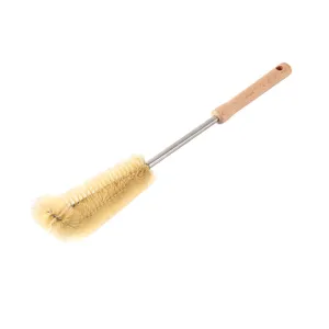 Long handled wooden brush for cleaning cups, bottles, and glassware. Durable and easy to use.