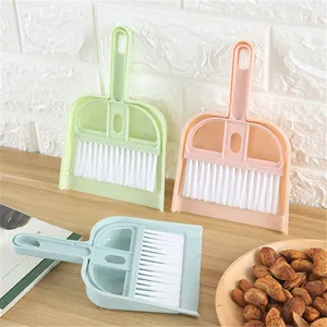 Mini Desktop Broom And Dustpan Set Portable Plastic Cleaning Brush Small Sweeper For Keyboard Car Office Home Cleaning Tools