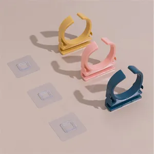 Wall mounted hair dryer holder punch free bathroom organizer storage rack clip multi color