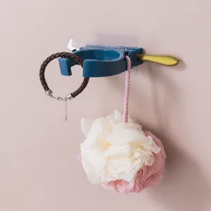 Bathroom Hair Dryer Holder Wall Mounted Storage Rack Punch Free Blow Dryer Shelf