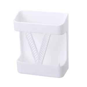 Wandmontierter Fernbedienungshalter weißer Kunststoff Handy Ladehalter Aufbewahrungsbox Organizer