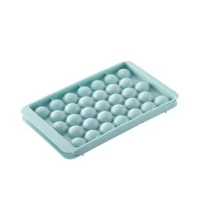 33-Gitter runde Eiswürfelform mit Deckel, Kunststoff Eiskugelbereiter für Gefrierschrank.