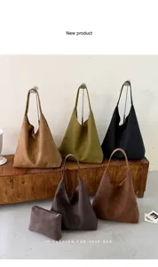 Borsa tote intrecciata da donna, grande borsa a spalla elegante e casual per la moda autunnale.