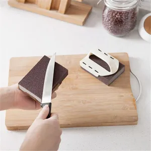 Carborundum sponge magic eraser kitchen cleaning tool for pot rust removal with handle