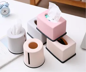 European plastic tissue box holder set, cute minimalist style for home and living room.