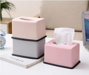 Creative plastic tissue box for home living room, simple and cute style desktop napkin holder.