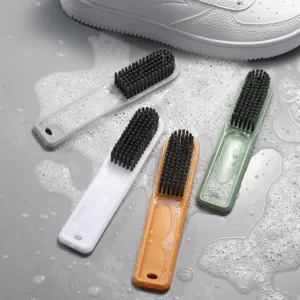 Spazzola scarpe setole morbide manico lungo attrezzo pulizia domestica set 4 pezzi colorati