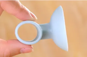 Blue silicone door stop suction cup wall protector handle cover anti collision detail view