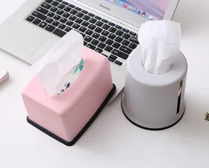 Plastic tissue box set creative desktop napkin holder cute home decor storage container