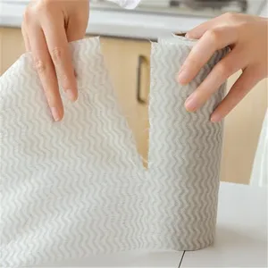 Lingettes de nettoyage de cuisine jetables, chiffon absorbant, rouleau en non-tissé.