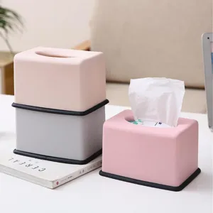 Modern minimalist plastic tissue box for home living room cute desktop napkin holder