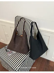Borsa tote intrecciata da donna grande capacità borsa a spalla elegante moda autunno