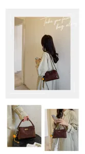 Bolso de hombro vintage de ante con patchwork para mujer, elegante bolso marrón cruzado.
