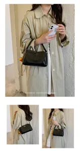 Bolso de hombro patchwork retro para mujer, elegante bolso de ante otoño invierno.
