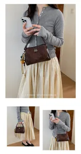 Bolso de mano de ante otoño invierno mujer retro bandolera almohada elegante accesorio