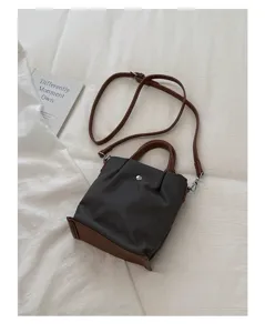 Sac cabas en nylon pour femme style coréen sac bandoulière seau décontracté tendance