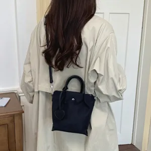 Sac seau en nylon style coréen femme sac bandouliere fourre-tout mode sac casual chic