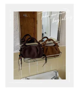 Sac à main plissé style coréen texture mate sac d'épaule mode rétro sac pour femme