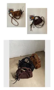 Sac à main femme en daim plissé style coréen sac bandoulière polyvalent nouveauté d'automne