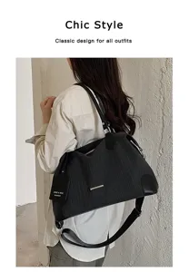 Retro gestreifter Anzug Boston Bag Damen große Kapazität Schulter Umhängetasche stilvoll.