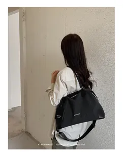 Damen Retro vertikale Streifen Boston Handtasche, große Kapazität schicke Umhängetasche.