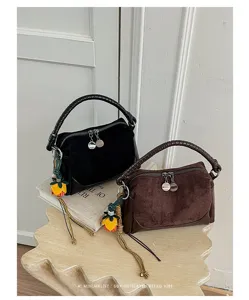 Otoño invierno bolso mano esmerilado mujer moda hombro cojín retro bandolera elegante.