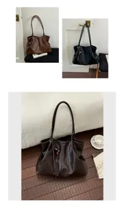 Rétro Grande Capacité Souple Cuir Tote Sac Femme Décontracté Épaule Sac Neuf