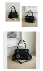 Vintage vertikale gestreifte Boston Tasche, lässige Henkeltasche Schultertasche Damen.