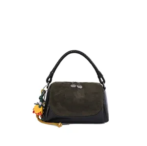 Bolso de mano de ante patchwork otoño invierno para mujer, bolso de hombro elegante.