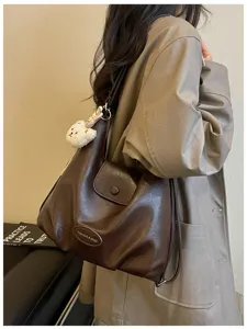 Zaino a tracolla in pelle marrone grande capacità vintage da donna per lavoro