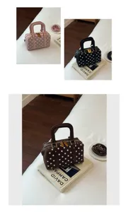 Stylish polka dot Boston handbag women casual shoulder crossbody bag versatile trendy design