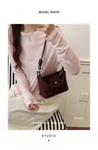 Retro Wildleder Umhängetasche Damen 2026 neue Mode Knödel Handtasche minimalistische Tasche