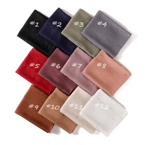 Versatile striped dot flat yarn long scarf breathable women's hijab shawl commute
