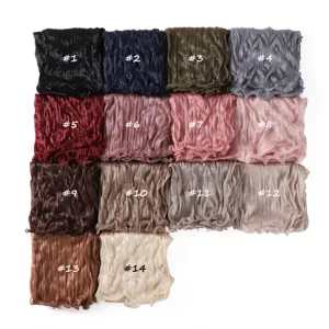 Pleated sheer scarf lightweight breathable sun protection scarf stylish ruffled edge chic