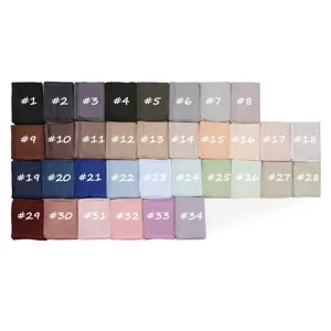 Bufanda hijab de jersey líquido sólido transpirable elástico para mujer 34 colores
