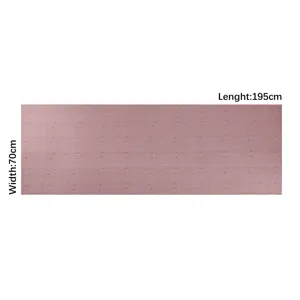 Detail view of the pink scarf showing fabric texture, subtle stripes and dimension layout.