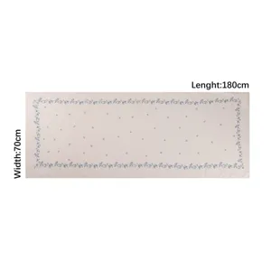 Floral print chiffon long scarf for women, elegant floral border design, size 180x70cm.