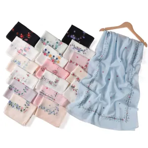 Women floral digital print chiffon scarf spring summer versatile long scarf headscarf