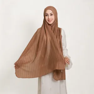 Women striped sequin long scarf lightweight hijab shawl fashion head wrap elegant neckerchief