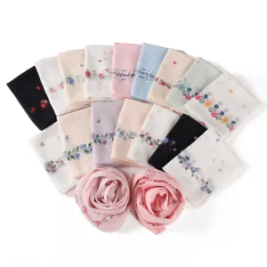 Floral chiffon scarf multi-color set, lightweight soft spring summer fashion wrap.