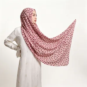 Leichtes Chiffon Polka Dot Hijab Kopftuch, atmungsaktives Damen Modetuch fur den Alltag.