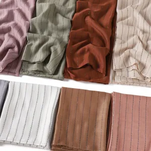 Lightweight striped sequin scarf detail view, elegant cotton blend shawl for women multi color.