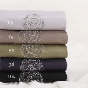 Modal rhinestone rose scarf variant stack detail showing multiple colors 6 to 10 clearly.