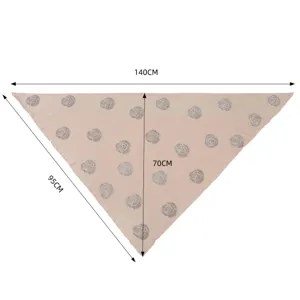 Modal rhinestone triangle scarf shawl, soft mercerized cotton headscarf detail view.