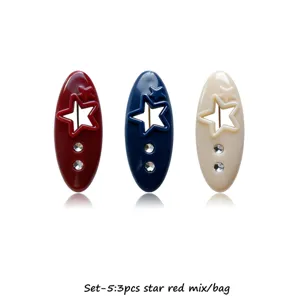3pcs star plastic safety pin brooch set colorful rhinestone decorative hijab pins