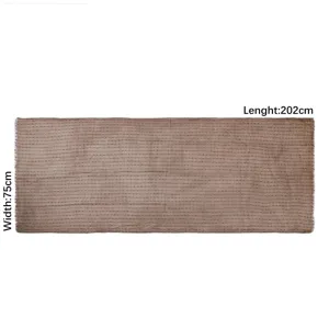 Écharpe longue en lin et coton rayée argent 202x75cm franges artisanales foulard