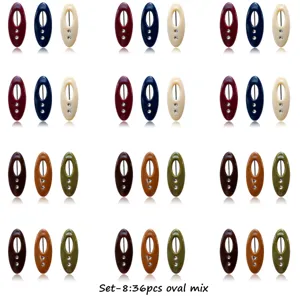 Detailed view of the 36pcs oval rhinestone mixed hair clips set, showing plastic texture.