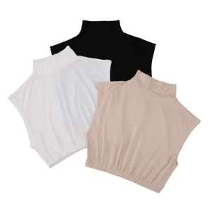 Col roulé factice sans manches en coton modal anti-éblouissement haut intérieur bavette accessoire uni