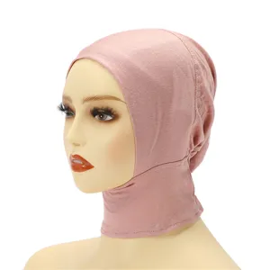 Bonnet hijab en modal extensible couleur unie avec cou couvrant pour femmes confort quotidien