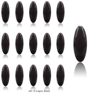 Schwarze ovale Magnetsteine Set 16 Stueck, glatte Oberflaeche, langlebig fuer den Alltag.